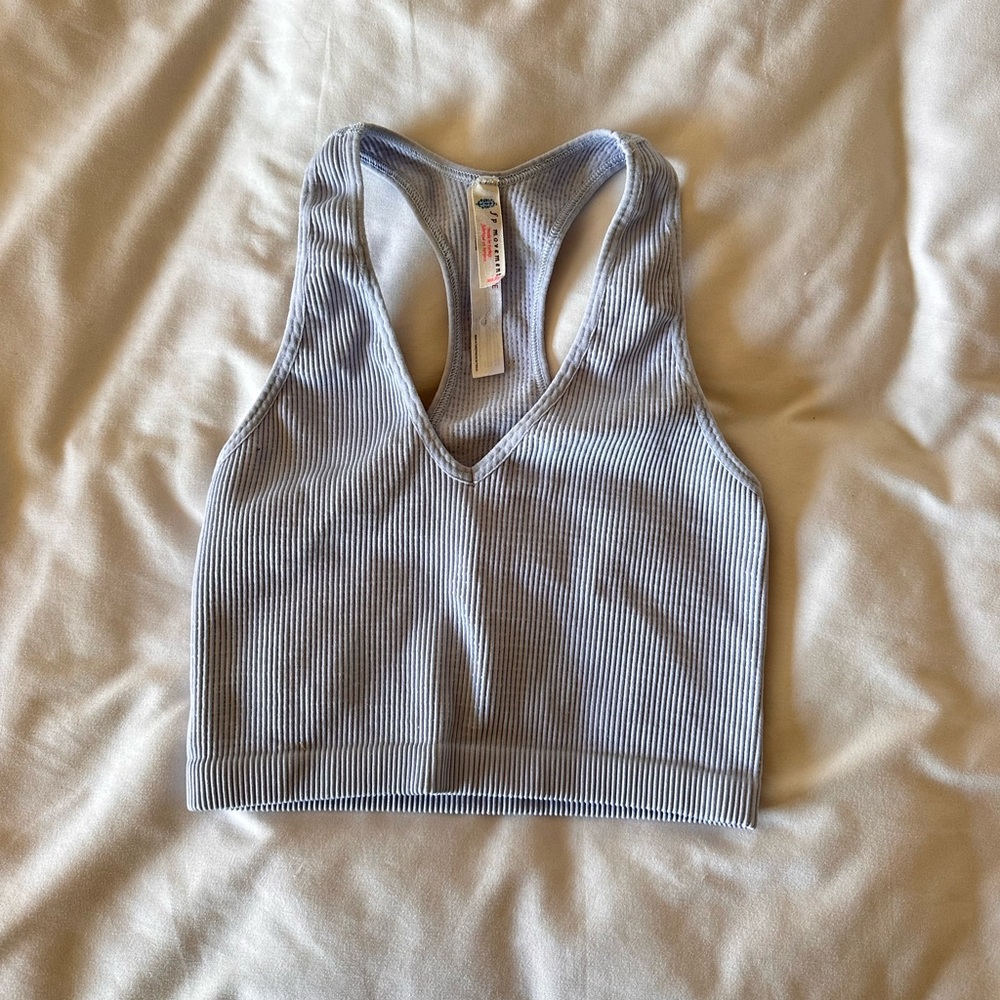 Free people movement light blue cropped tank